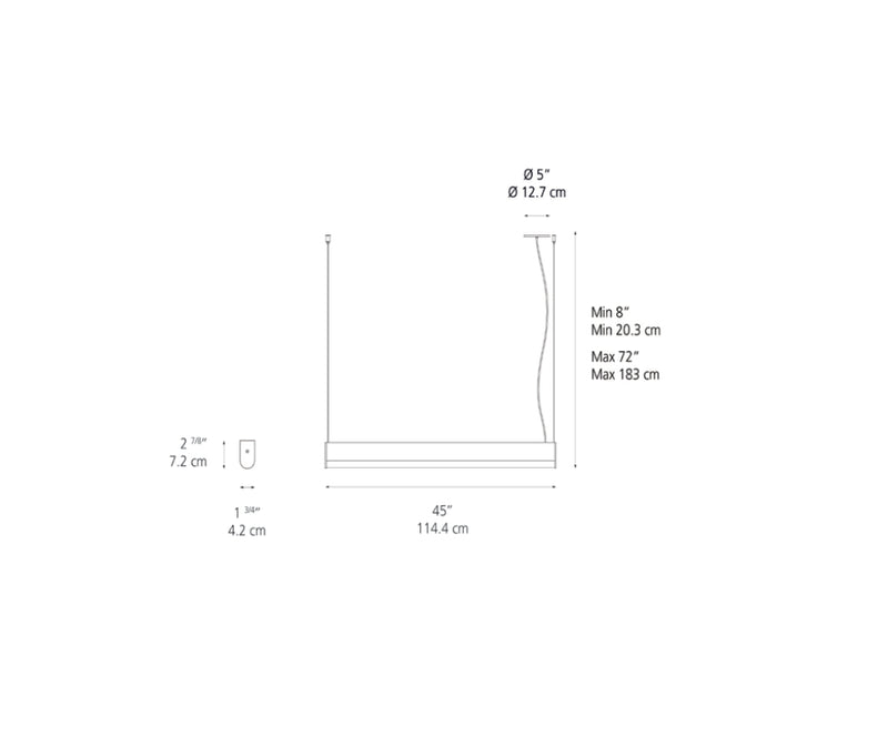 Ledbar arrondi suspension