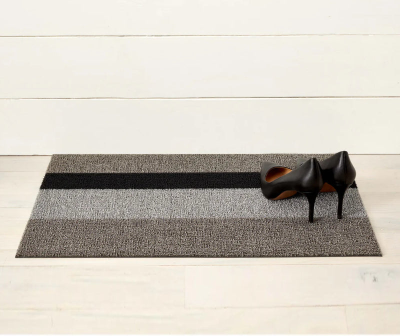 Tapis Bold Stripe Argent – Noir