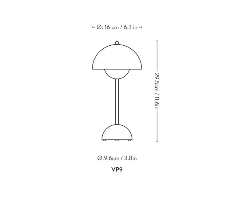 Flowerpot VP9 portative de table