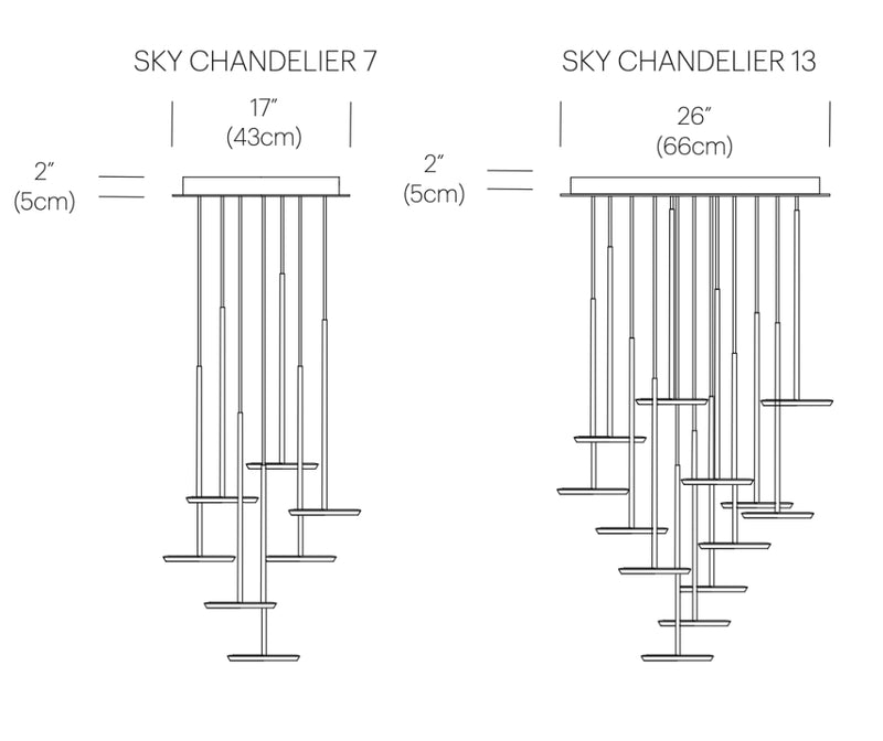 Sky Solo chandelier suspension